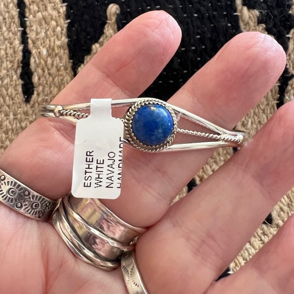 ❤️ Signed Esther White Native Made Adjustable Stackable Cuff Bracelet 9.6 Gms - Picture 5 of 14